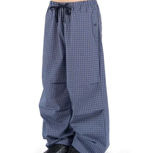 릿킴 자체제작 체크 파라슈트 팬츠