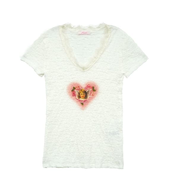 hetit Rose Heart Angel T-shirt