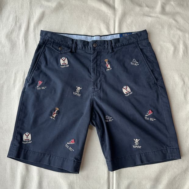 폴로 랄프로렌 멀티 자수 치노 쇼츠 32