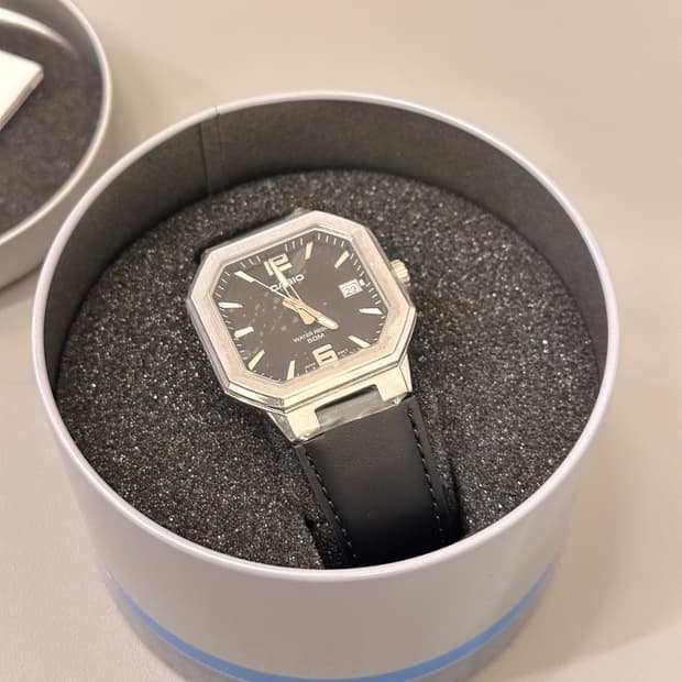 국내 당일 발송) CASIO 카시오 MTP B195L-1A 블랙. 레더