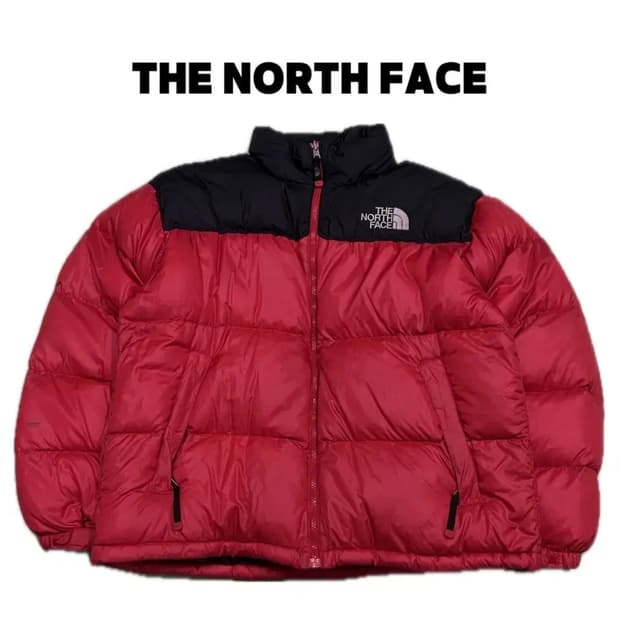 노스페이스 눕시 700 구스다운 패딩 자켓 레드
