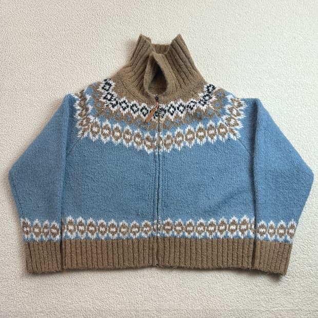 빈티지 아가일 니트집업