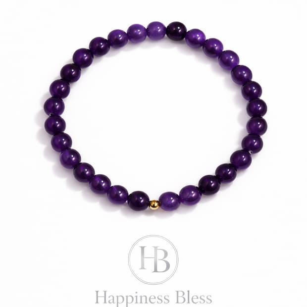 자수정 4mm 원석 팔찌 | 2월 탄생석 | 데일리 힐링 팔찌