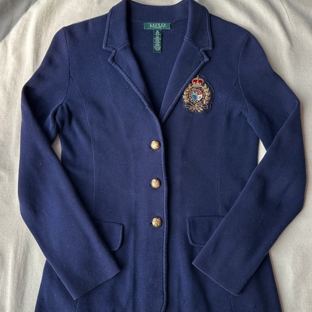 랄프로렌 여성 금장 네이비 가디건 PS