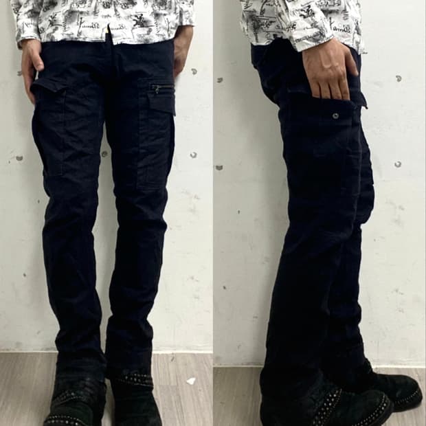 Y2K Black Cargo Pocket Pants