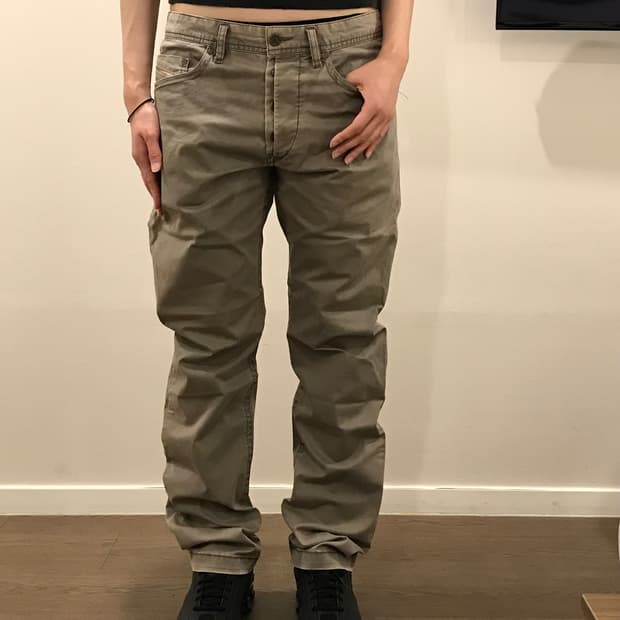 디젤 코튼 팬츠 베이지 30