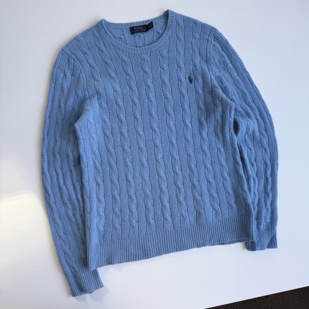 Polo 폴로 랄프로렌  우먼스 신형 라벤더 소라 케이블 니트