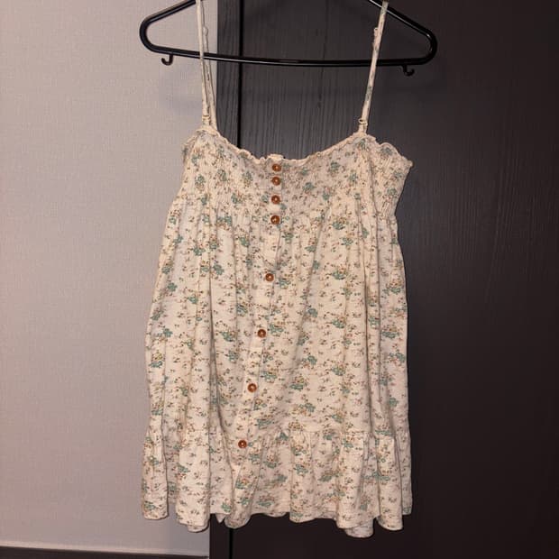  잔꽃 플라워 캐미솔 나시 블라우스 모리걸 하구미