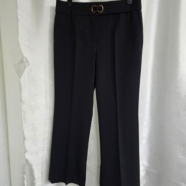 미샤 블랙 금장 버클 와이드 슬랙스 (1903)