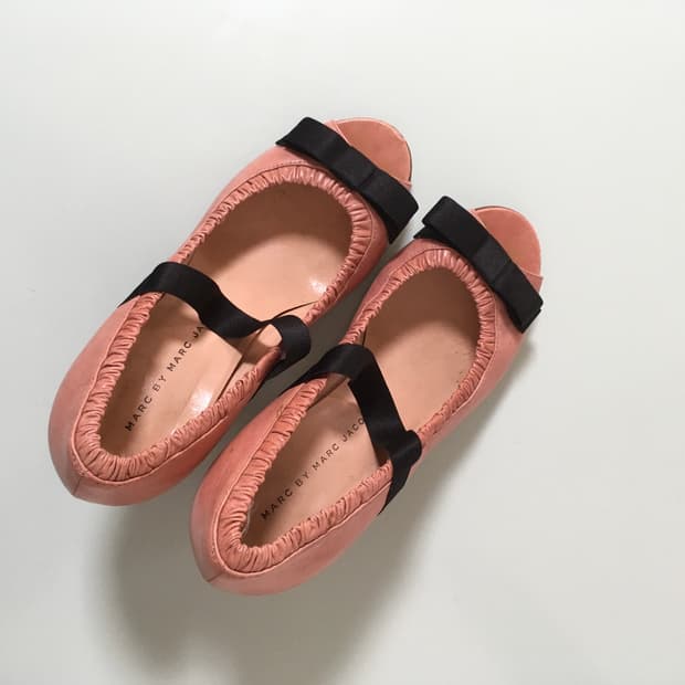MARC BY MARC JACOBS Pink Shirred Peep To