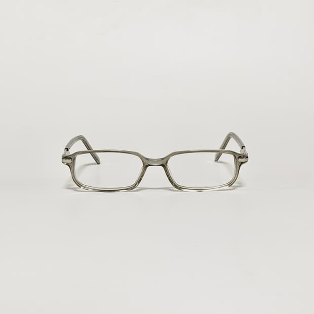 986 데드스탁 빈티지 스몰사이즈 소두안경 직사각형 투명 그레이 뿔테안경