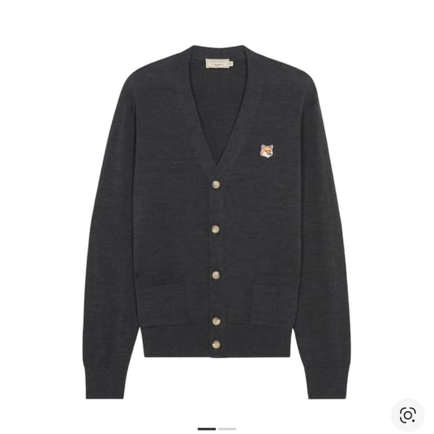 메종키츠네 폭스 헤드 가디건 
앤트러사이트 멜란지 그레이 XL사이즈