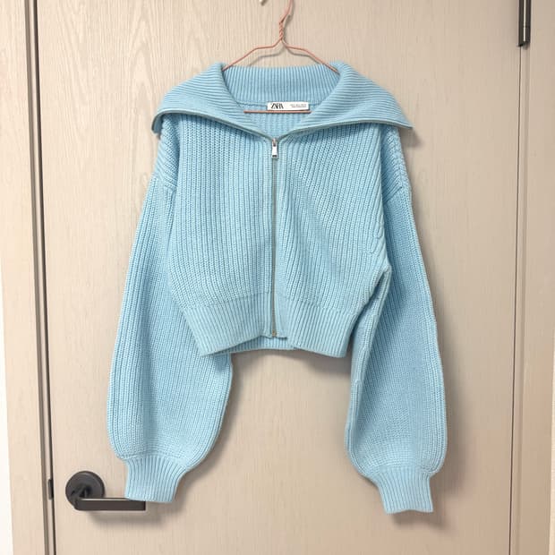 (s) 자라 크롭 니트 집업 