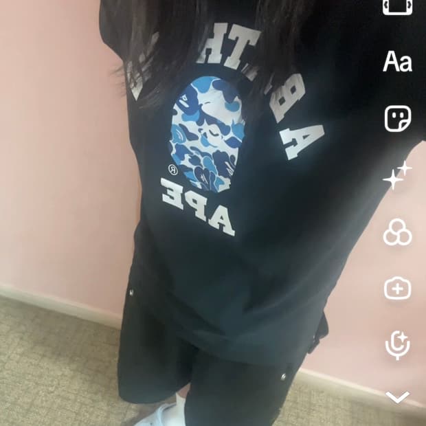 베이프 블루 카모 빅 에이프 헤드 반팔