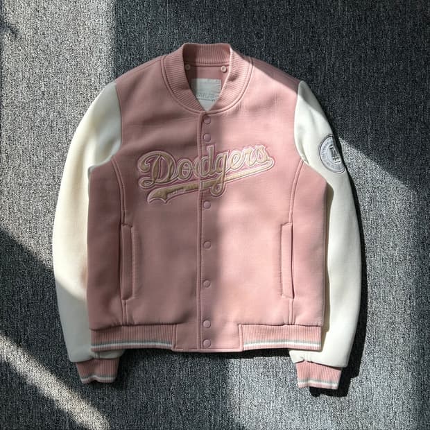 MLB LA 다저스 핑크 바시티 자켓 