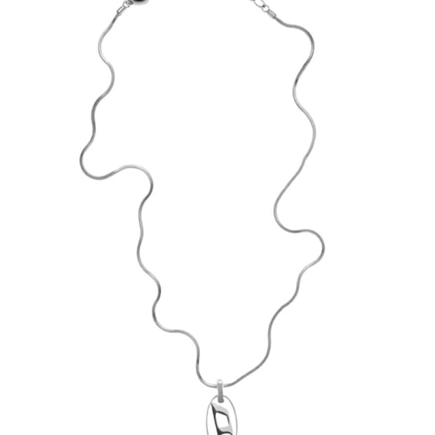 디젤 Dx1342 스테인리스 스틸 팬던트 네클리스 실버