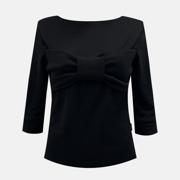체메씨 BOW HALF TEE (BLACK) 보우 하프티