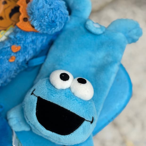 Vintage Cookie Monster Plush Card Keyrin