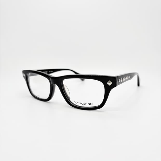 VANQUISH 뱅퀴시 블랙 스터드 뿔테 빈티지안경