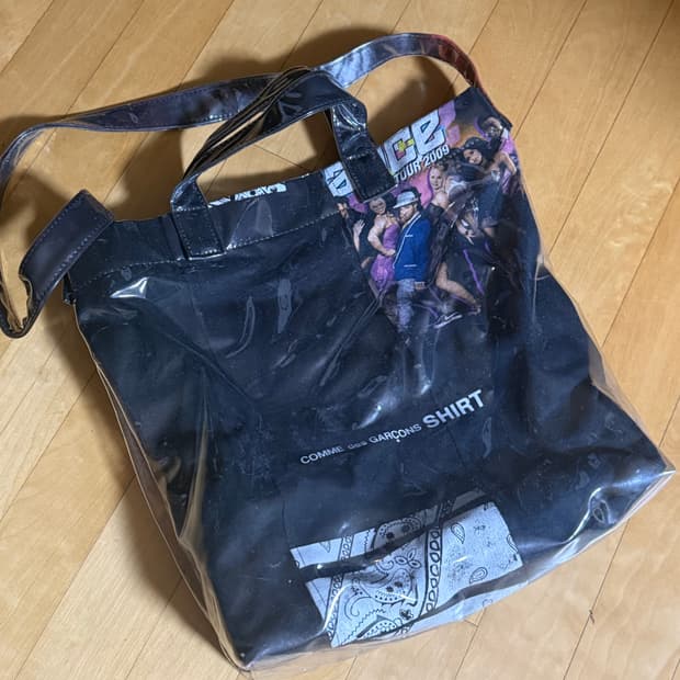 꼼데가르송셔츠 pvc 투웨이 토트백