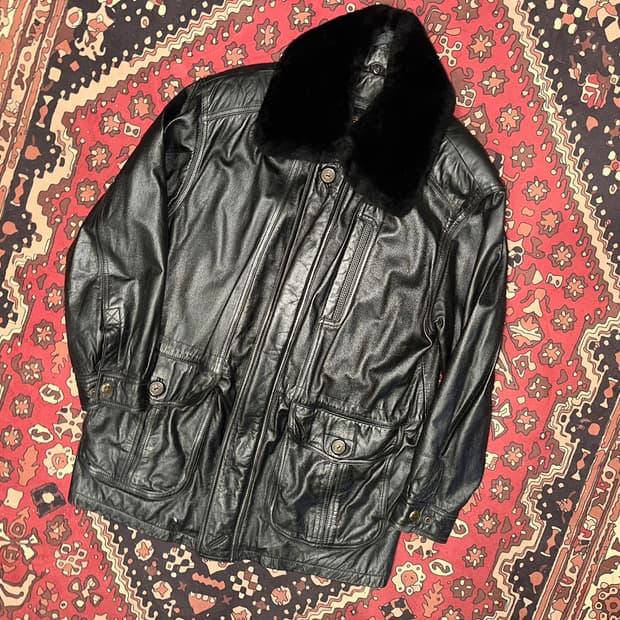 ( L-XL ) 가죽코트 가죽카코트 레더자켓 소가죽자켓 양가죽자켓