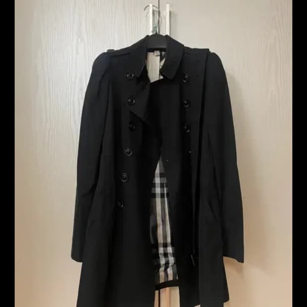 버버리 BURBERRY 정품 명품 블랙 트렌치코트 슬림핏 막스마라