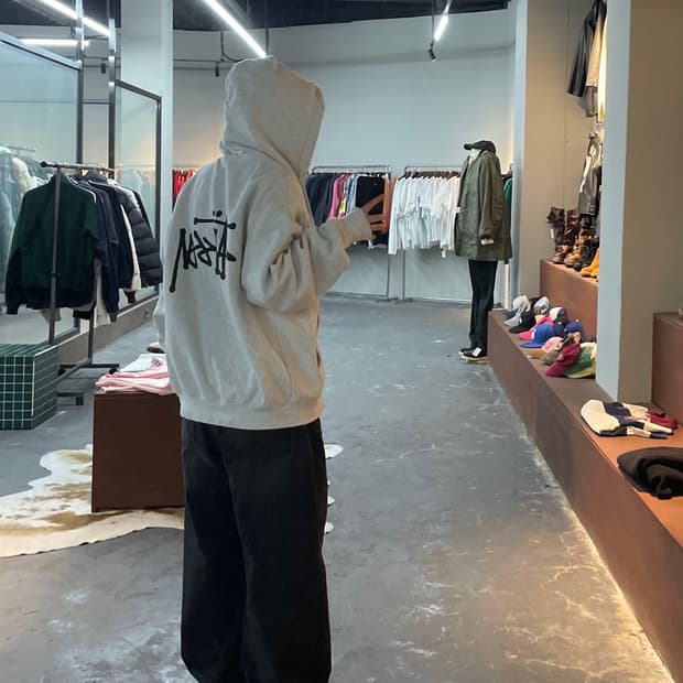 스투시 애쉬헤더 베이직 로고 후드집업 H1821