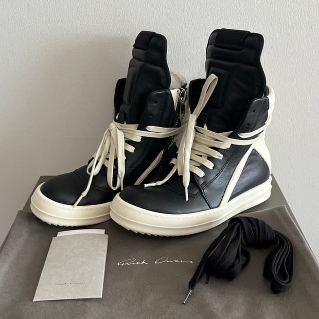 [36,37]릭오웬스 26ss 지오바스켓 블랙 밀크