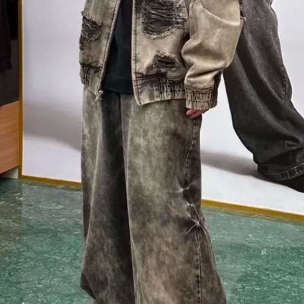 준지 /23fw 컬렉션 디스집업 와이드 데님팬츠 /48