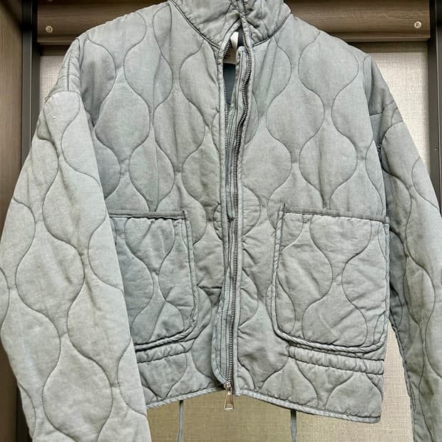 여성 자라 퀼팅 하이넥 오버핏 재킷 M