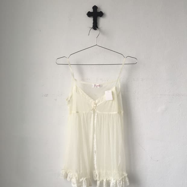 Dot pattern see through sleeveless