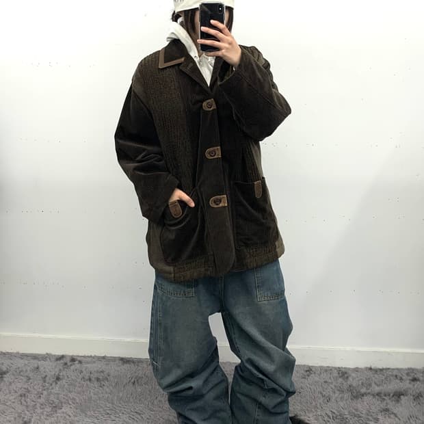 재패니즈 코듀로이 자켓(소재믹스)