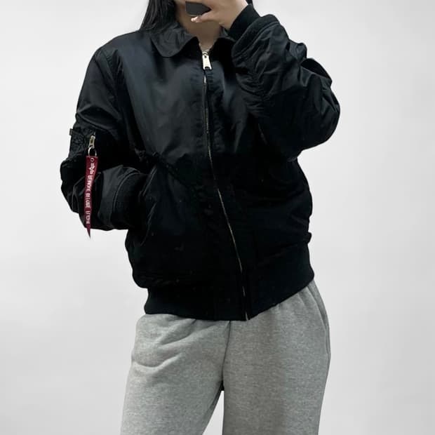 알파인더스트리 스톰 크루즈 ma-1 봄버 자켓 블랙 