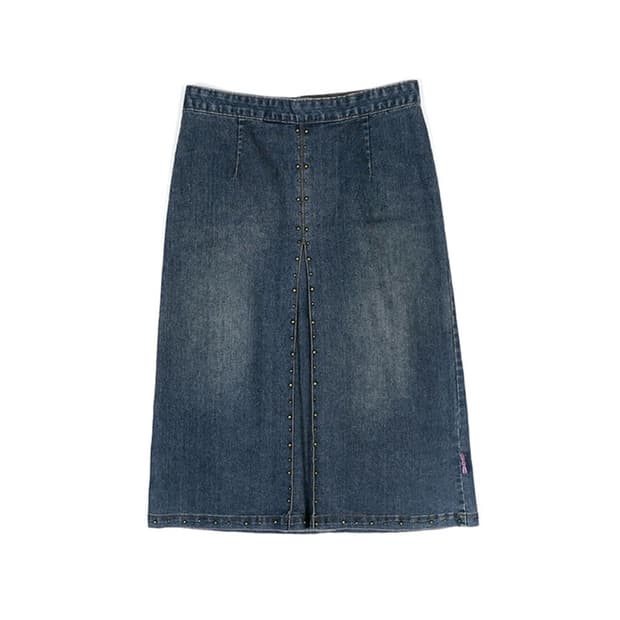 vintage studded denim skirt