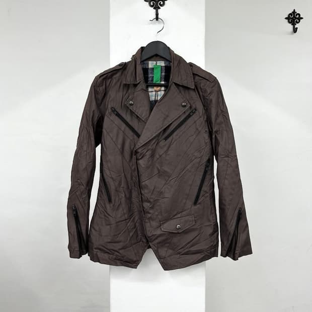 Deep brown rider zip jacket
