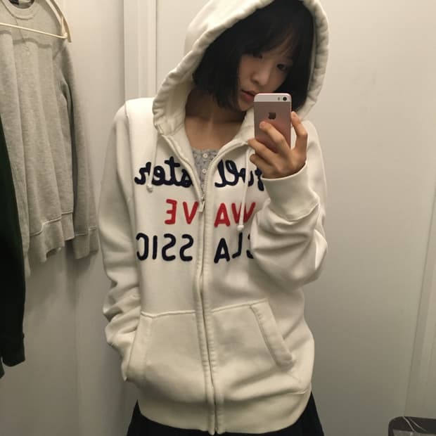 홀리스터 후드집업 화이트