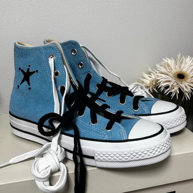 새상품 230 컨버스x스투시 척 70 하이 스카이 블루 