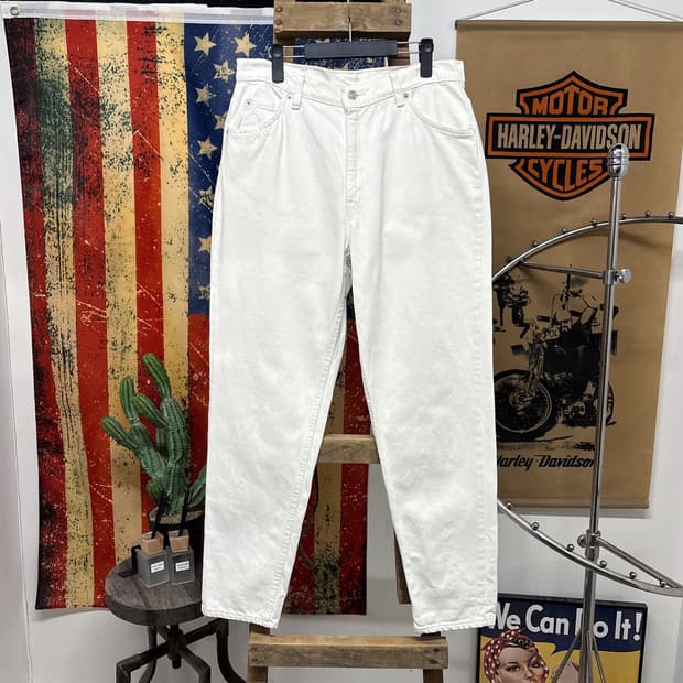 90s 리바이스 오렌지탭 화이트 데님팬츠 미국생산 슬림 테이퍼드 N726