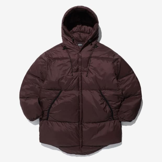 나이스고스트클럽 미디 후드 패딩 브라운 판매합니다