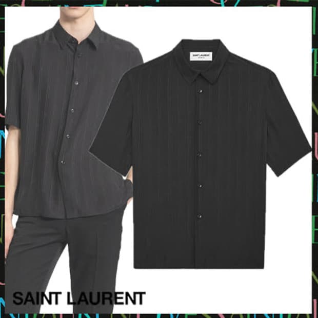 [차은우님 착용] 생로랑 24ss 카산드라 로고 실크 셔츠