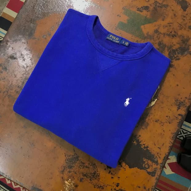 폴로랄프로렌 블루 기모 스웨트셔츠 맨투맨 남성 110 사이즈 
