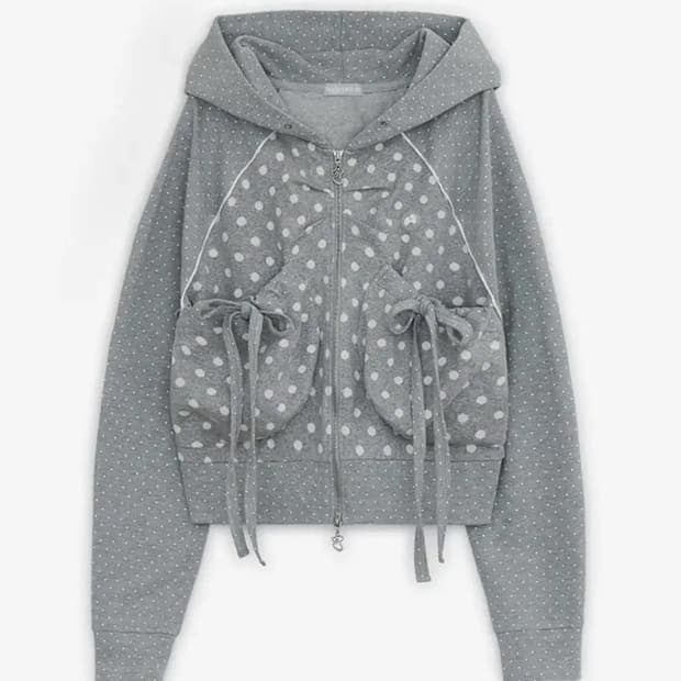 허유스 후드집업 / 허그유어스킨 묘랑 엔젤코어 위시코어 그레이