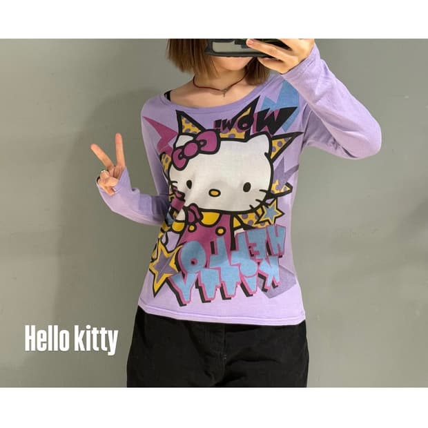 Hello kitty kitsch printing long sleeve