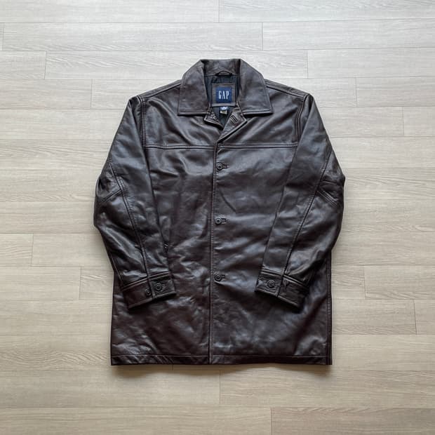 90s 올드갭 레더 카코트 브라운 gap carcoat