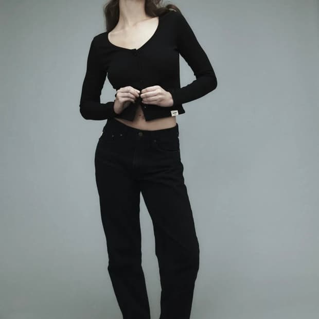 글로니 93 MID-RISE LOOSE FIT JEANS (BLACK)