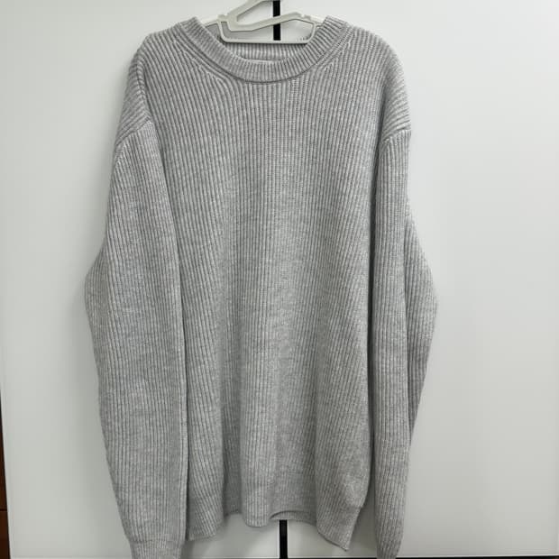 Zara 자라 맨 라운드 오버핏 그레이 니트 44,XL