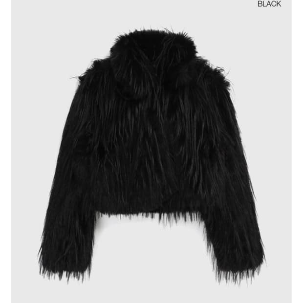 (블랙업구매) 블랙 퍼자켓