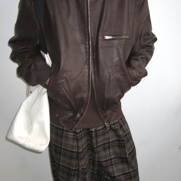 리이리 vintage leather ma-1 블랙