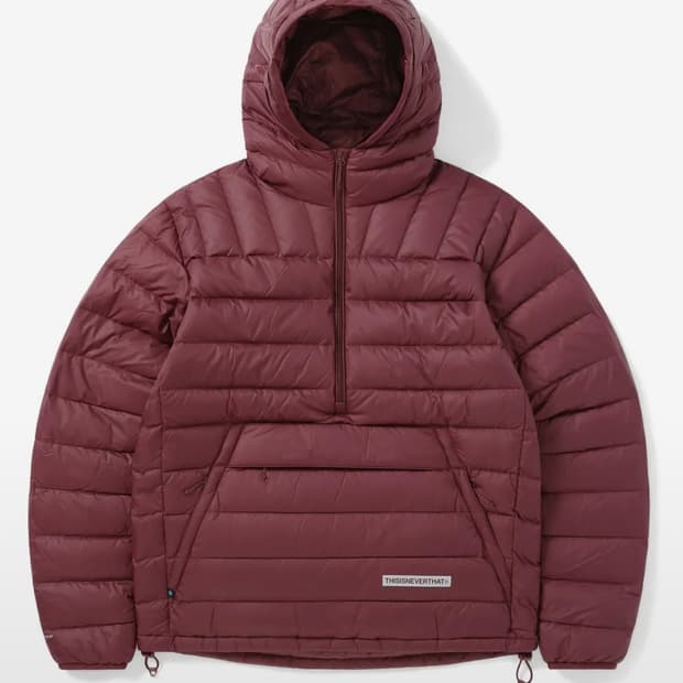 (M) 디스이즈네버댓 PERTEX 다운 풀오버 경량 패딩 버건디