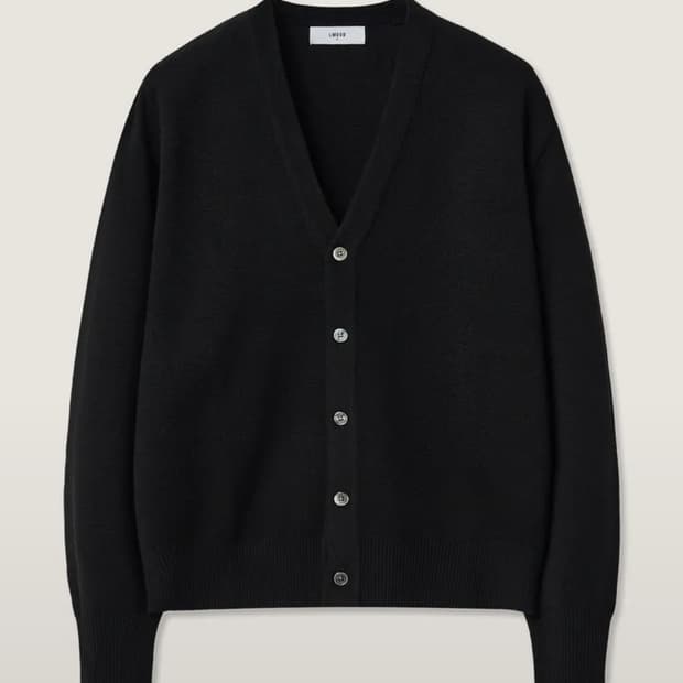 [46] 엘무드 오디너리 크롭 가디건 블랙